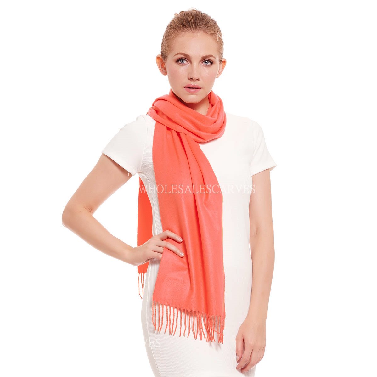 Cashmere Feel Scarf Z19-10 Coral