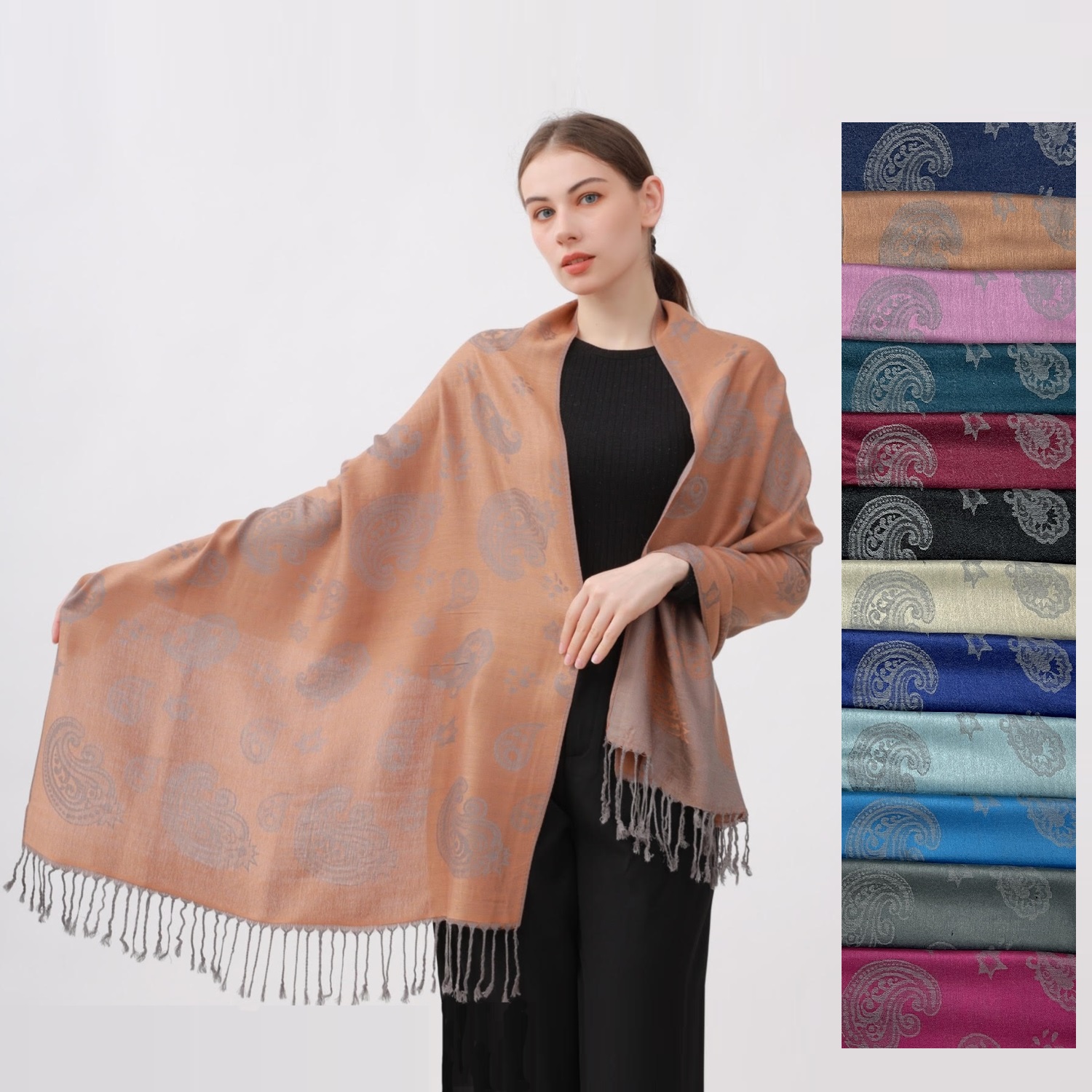 Vintage Paisley Pashmina NY23206 (12 Colors, 1dz)