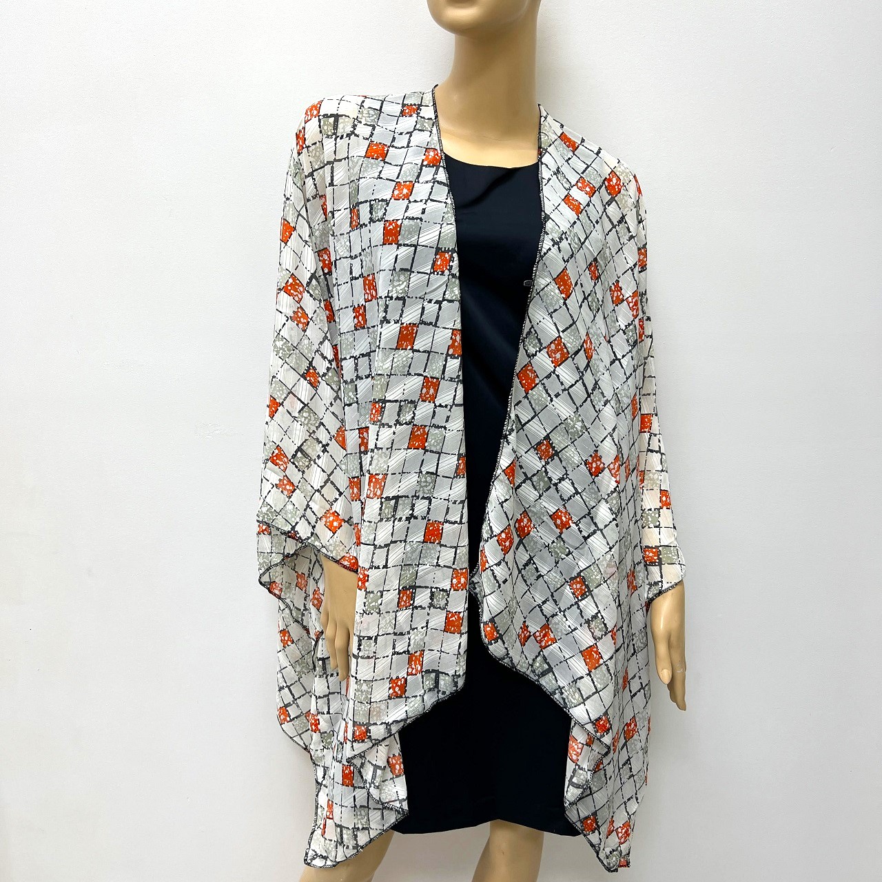 Cozy Check Print Kimono HR23021-139