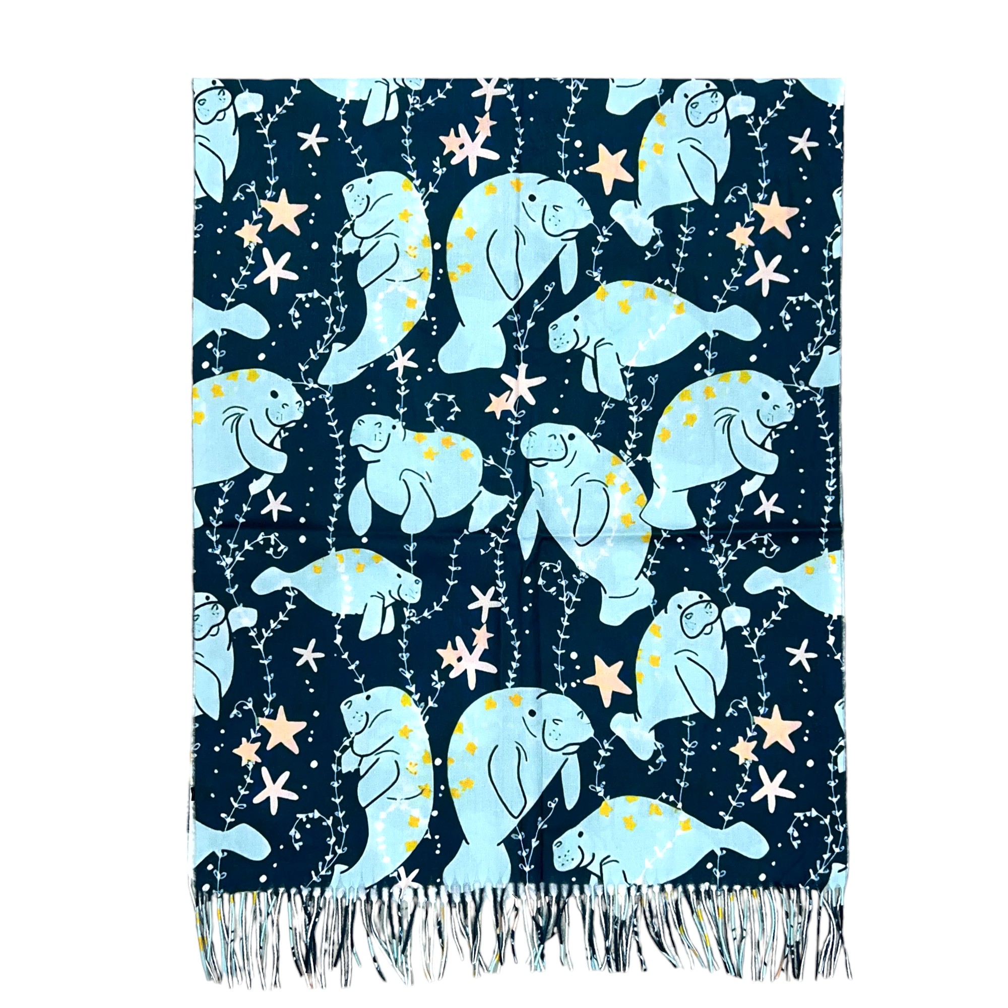 Cute Manatee Print Shawl HY4002-12