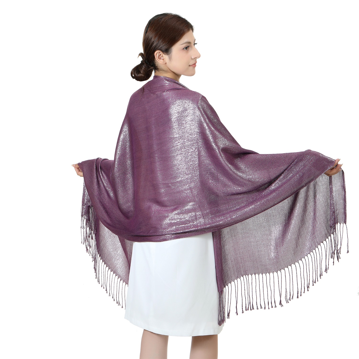 Sparkling Metallic Pashmina HY46001-06 Purple