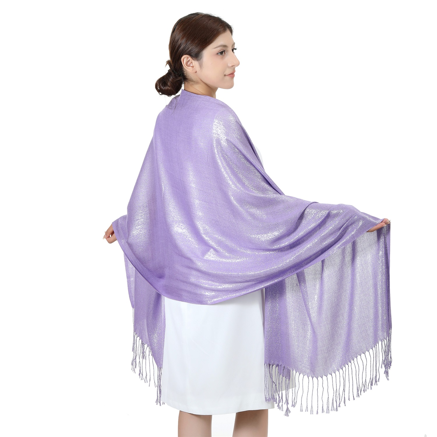 Sparkling Metallic Pashmina HY46001-11 Lavender