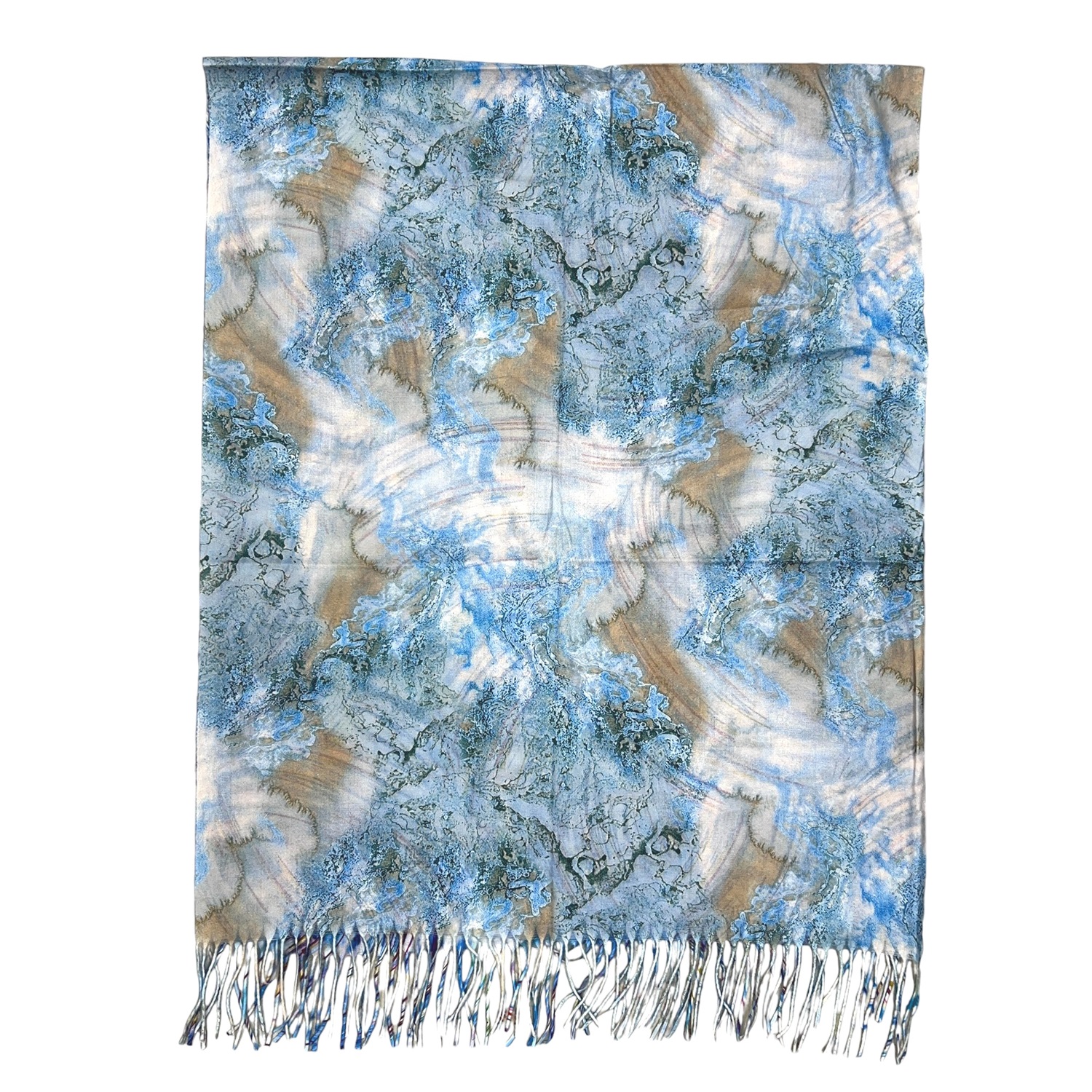 Reversible Blue Watercolor Shawl HY46002-01