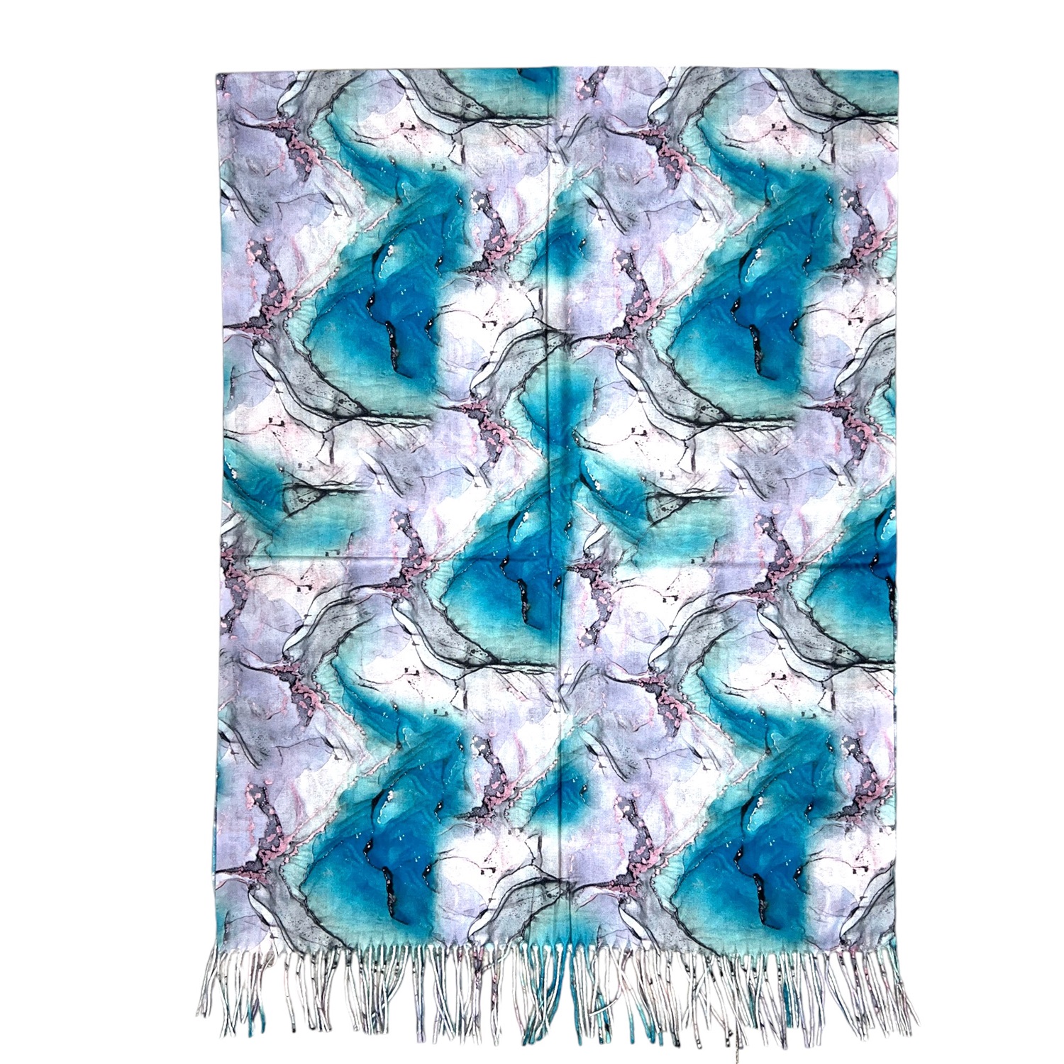 Reversible Teal Watercolor Shawl HY46002-03