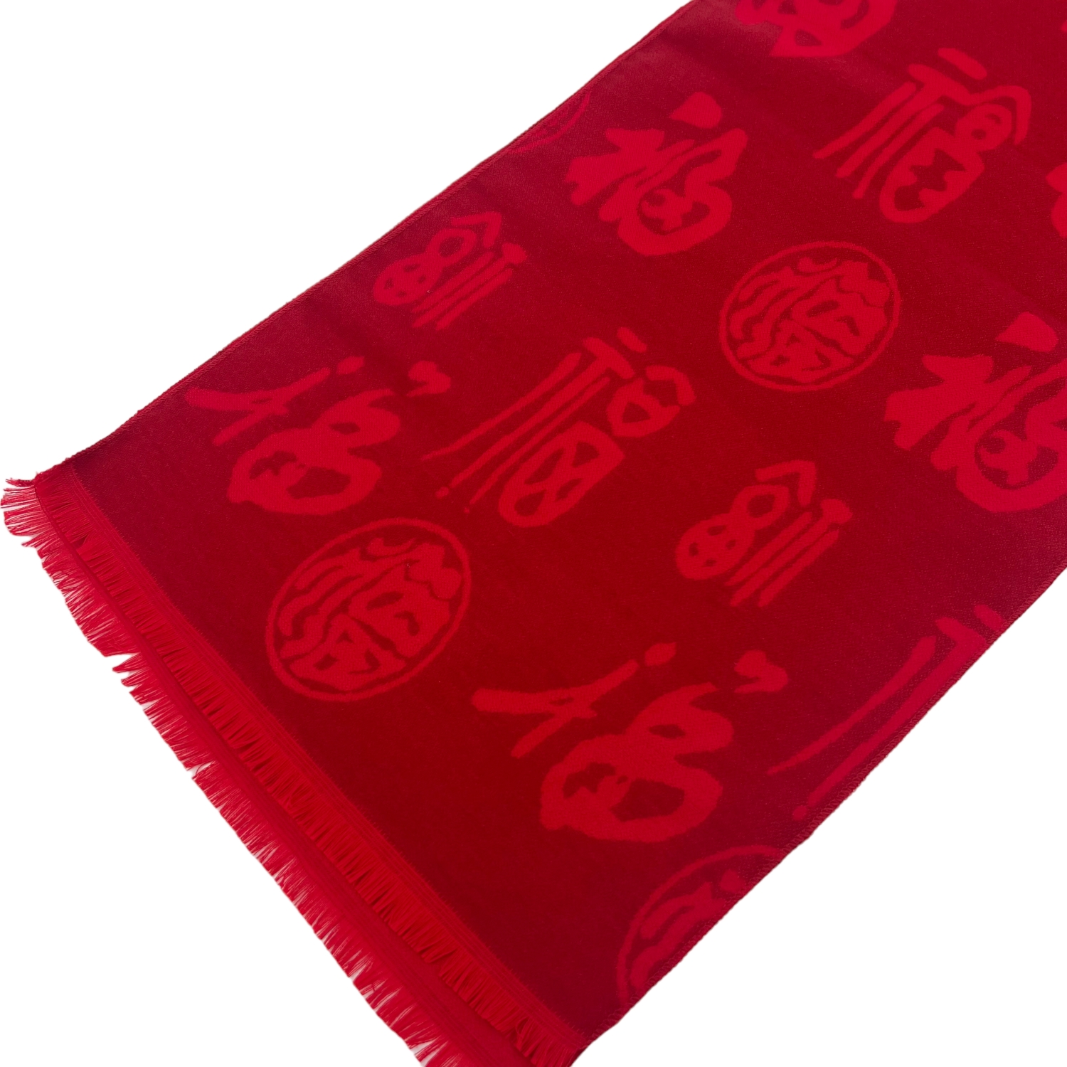 Cashmere Feel Scarf Good Fortune Red HP1