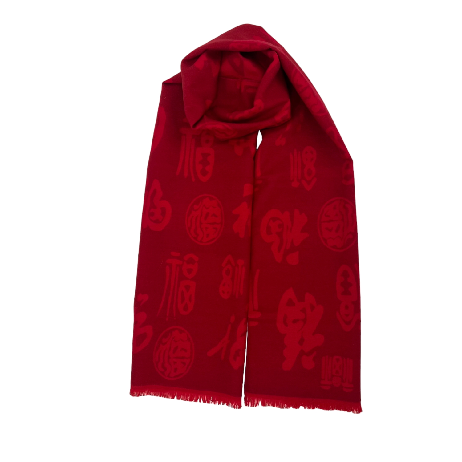 Cashmere Feel Scarf Good Fortune Red HP1