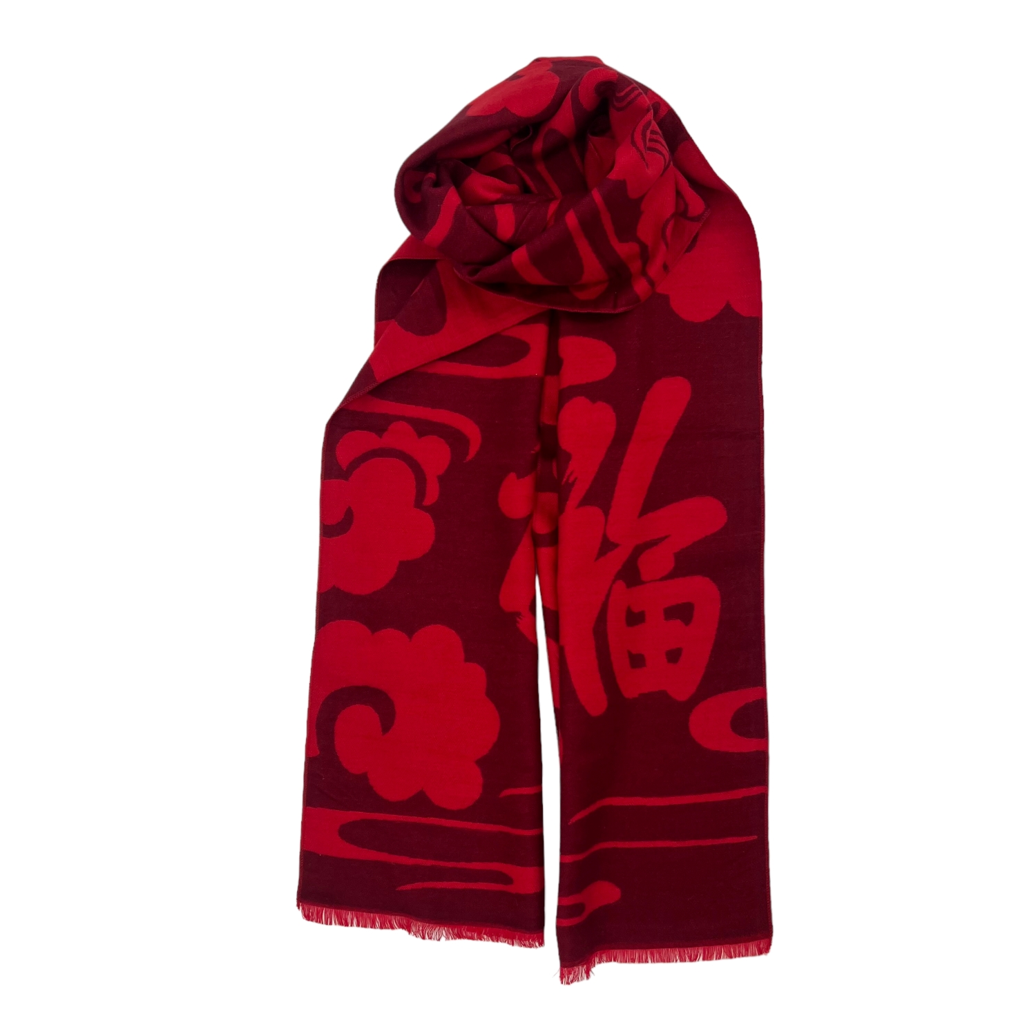 Cashmere Feel Scarf Good Fortune HP2 Red