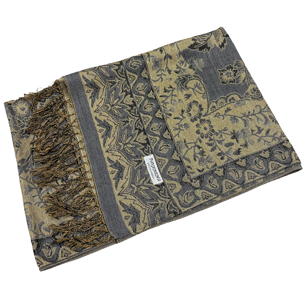 METALLIC FLORAL PASHMINA JB070 (10 COLORS , 1DZ )