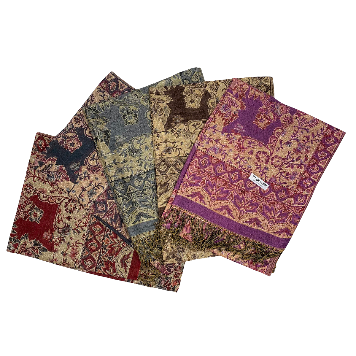 METALLIC FLORAL PASHMINA JB070 (10 COLORS , 1DZ )