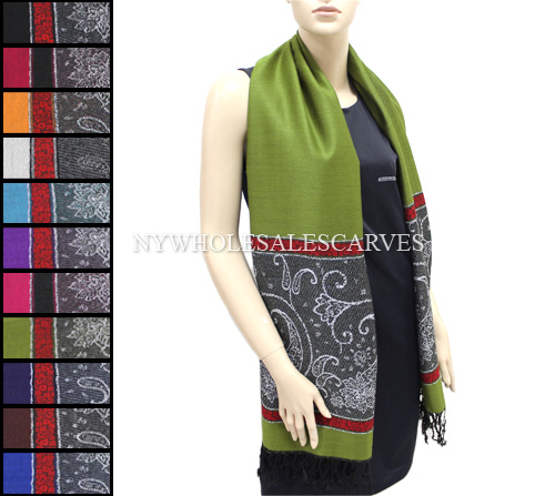 Lurex Paisley Pashmina II JB347S (12 Colors, 1 Doz)