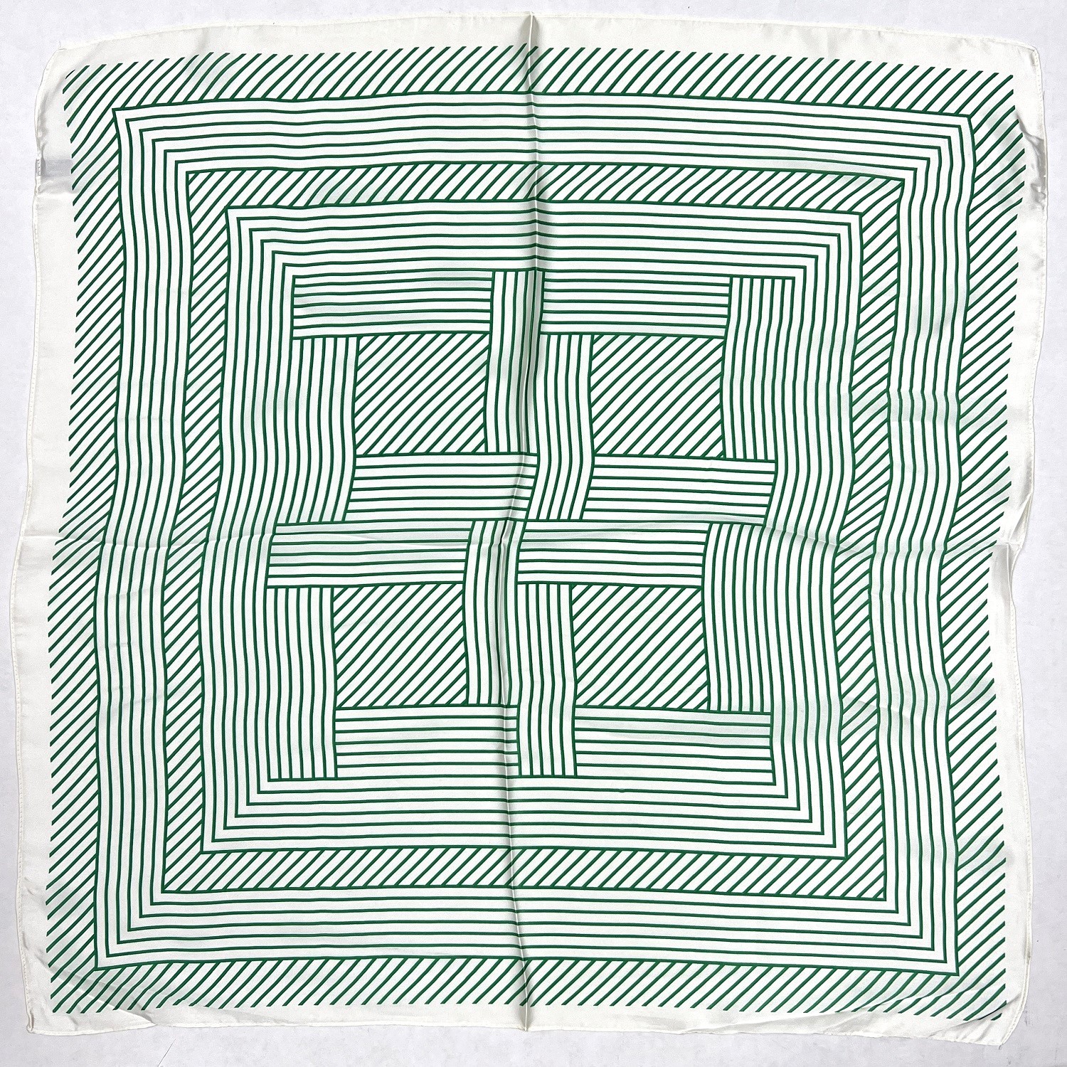 Satin Striped Print Scarf LR2044-3 Green