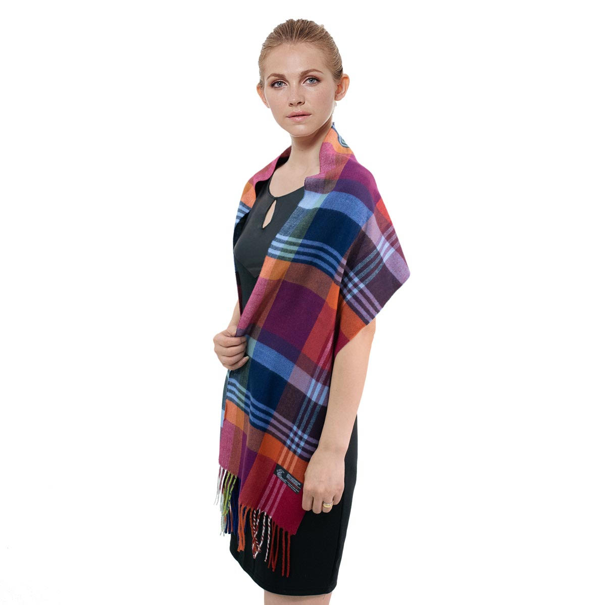 Plaid Cashmere Feel Scarf NY1509 :Classic Multi