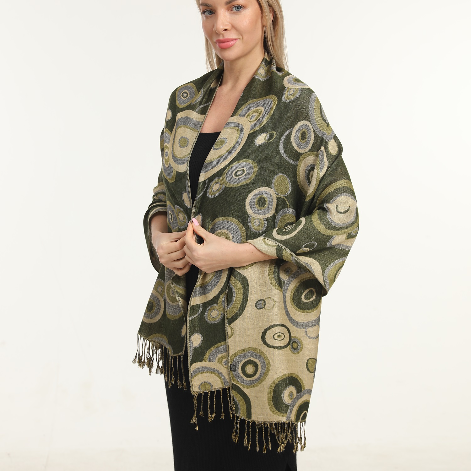 Multi Circle Pashmina NY2510 Olive