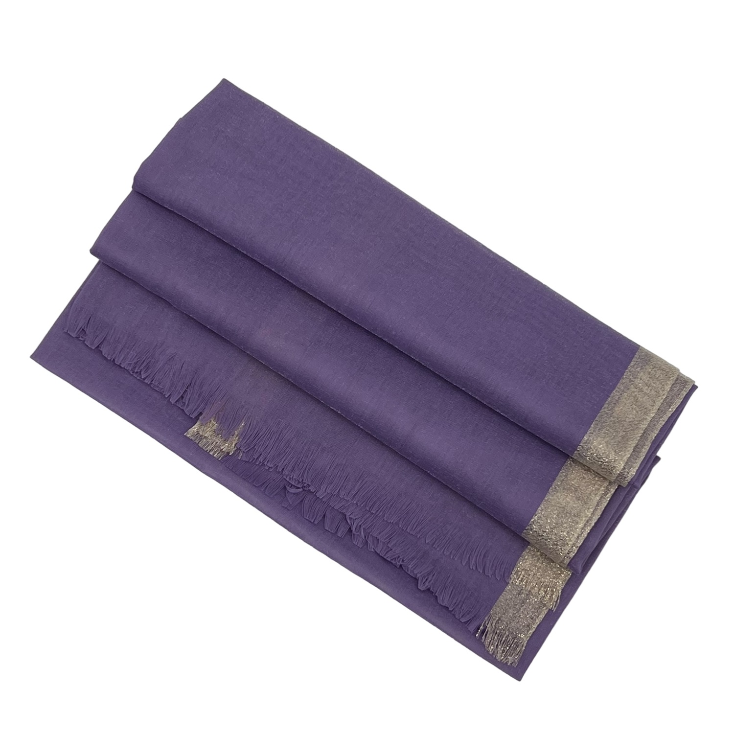 7415 Sparkly Golden Border Shawl:Purple