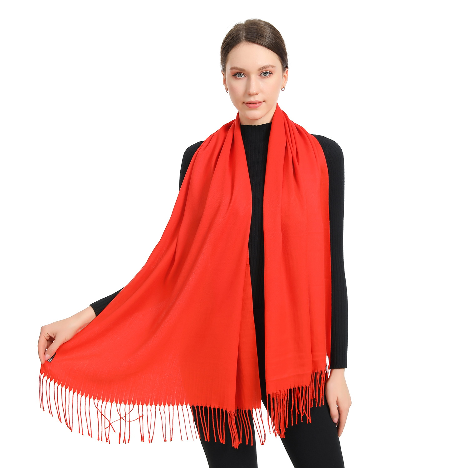 Premium Event Solid Pashmina NY7704 Tomato