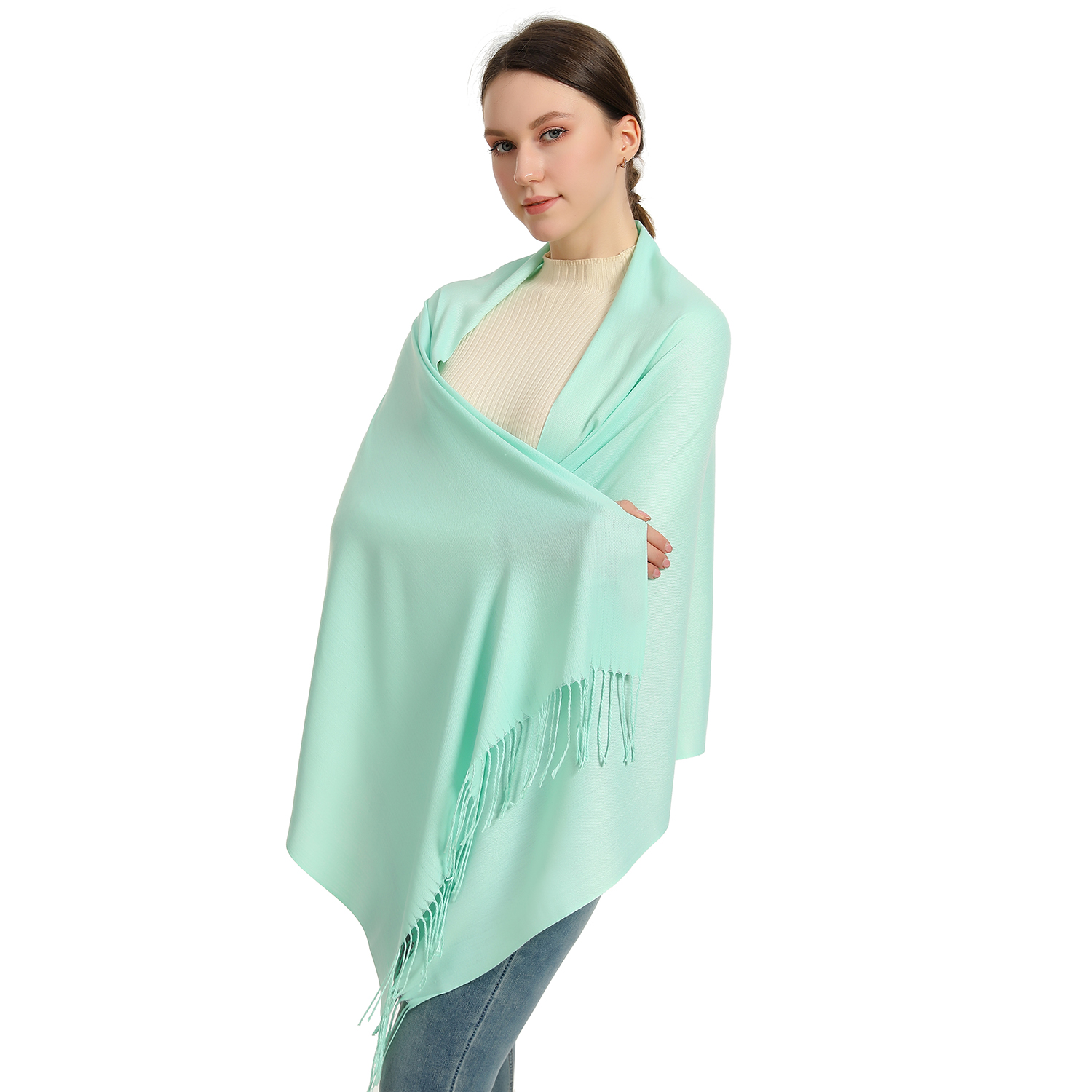 Premium Event Solid Pashmina NY7725 Mint