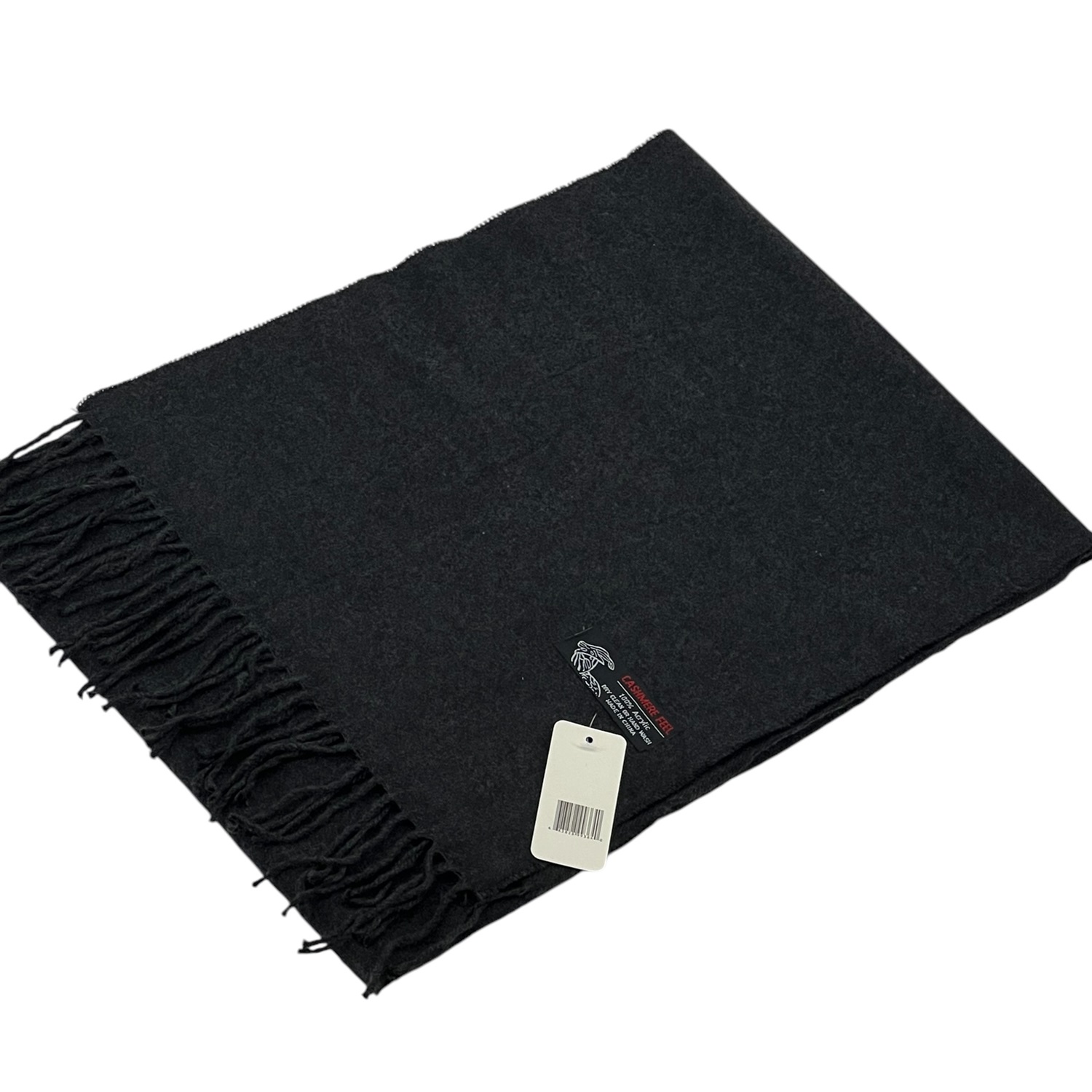 19-44 Cashmere Feel Scarf: Charcoal