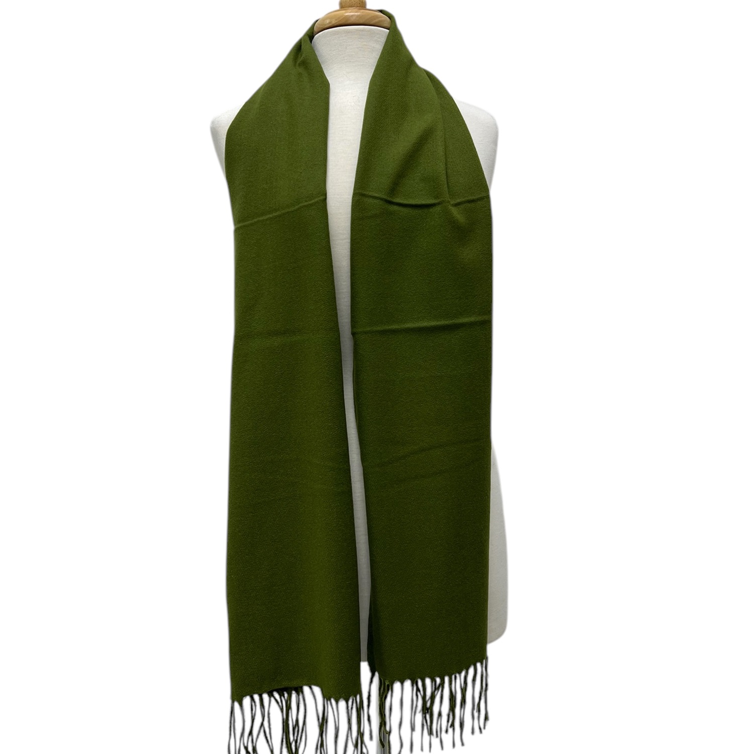 Cashmere Feel Scarf Color: Dark Olive Green 19-49