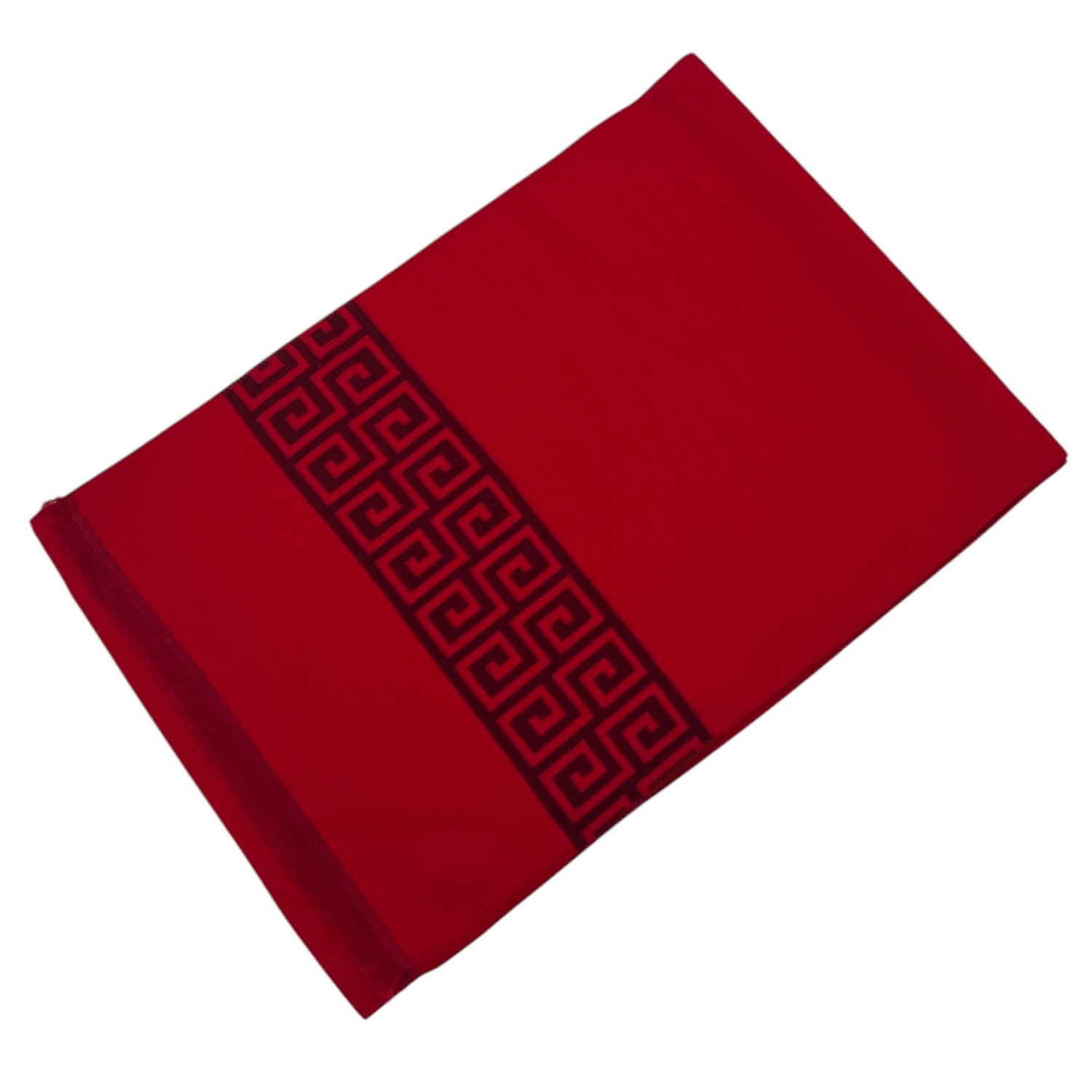 NY227 Reversible Cashmerer Feel Red Scarf with Holiday Design