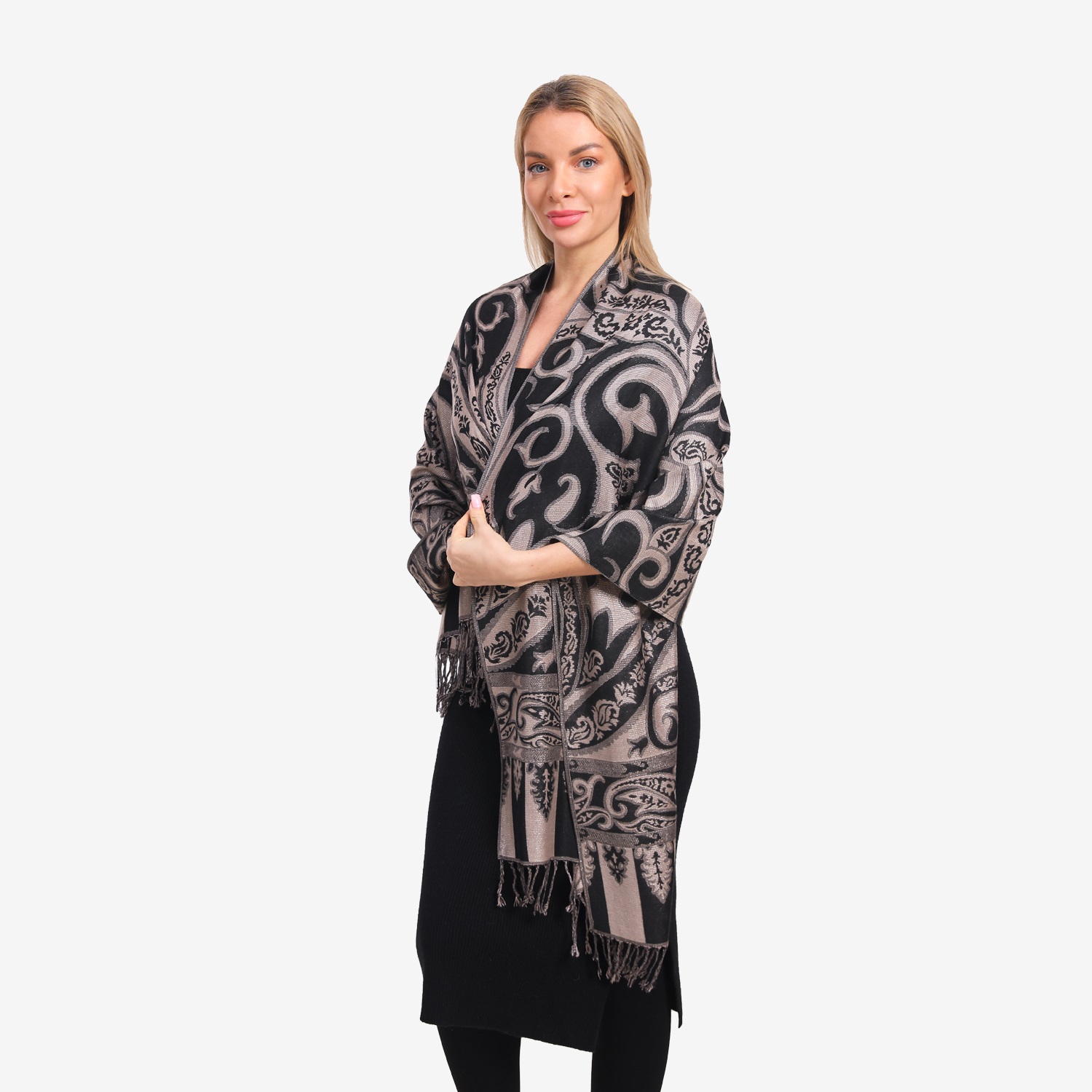 Metallic Paisley Floral Pashmina SF23161 (12colors, 1DZ)