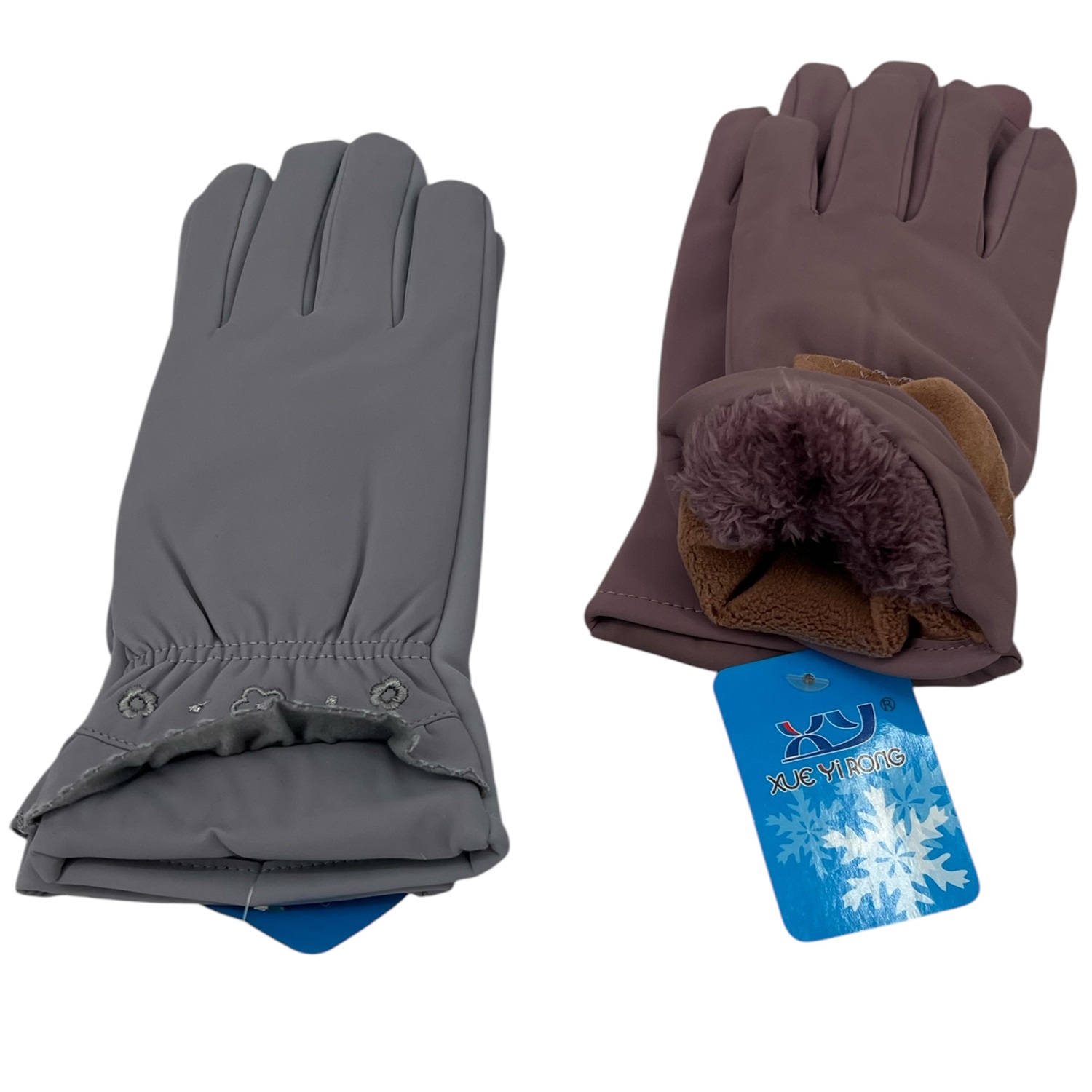 Ladies PU Leather with Fleece Gloves HC942 (5 COLORS , 1 DZ)