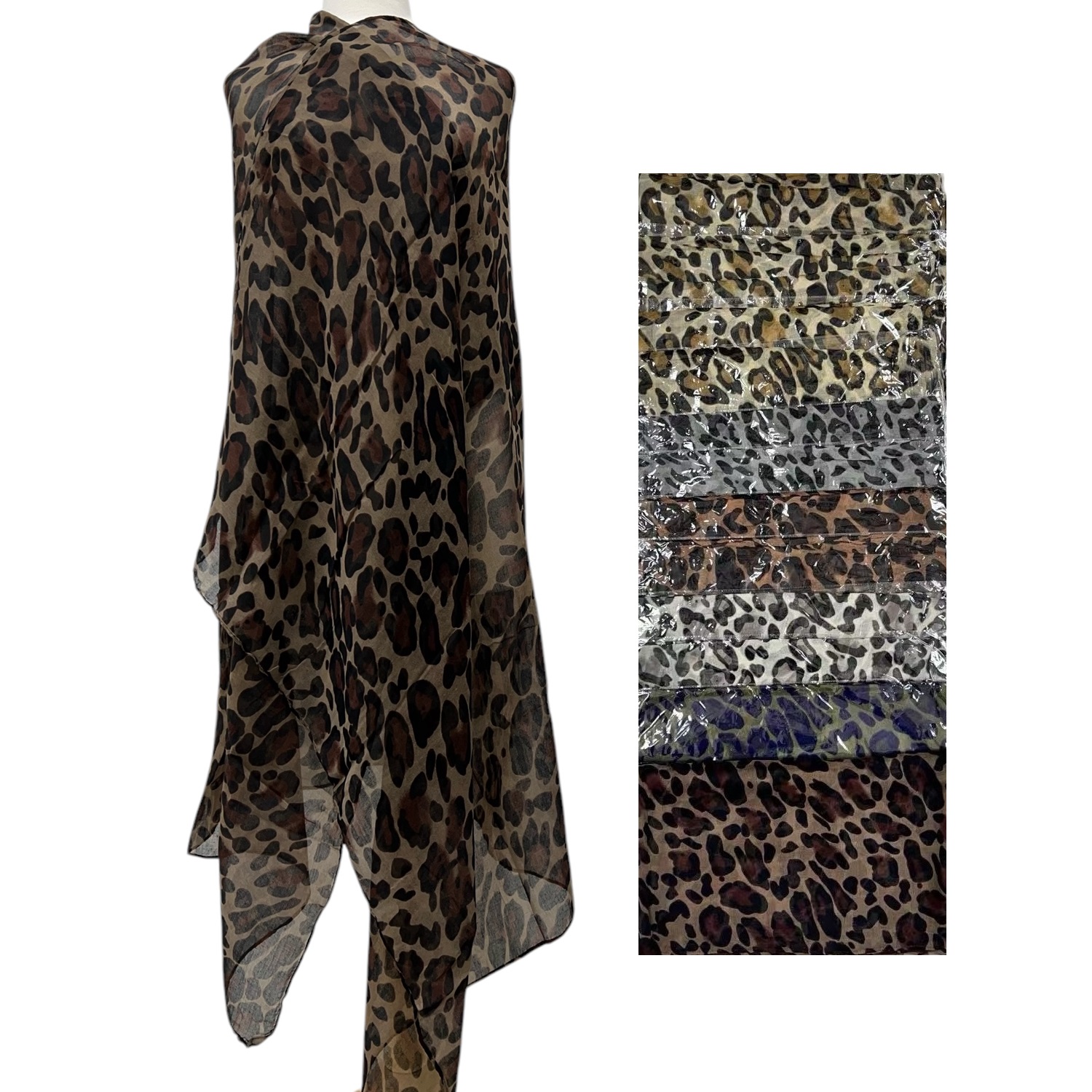 Large Leopard Print Scarf NYJB-108 (6 Colors , 1DZ)