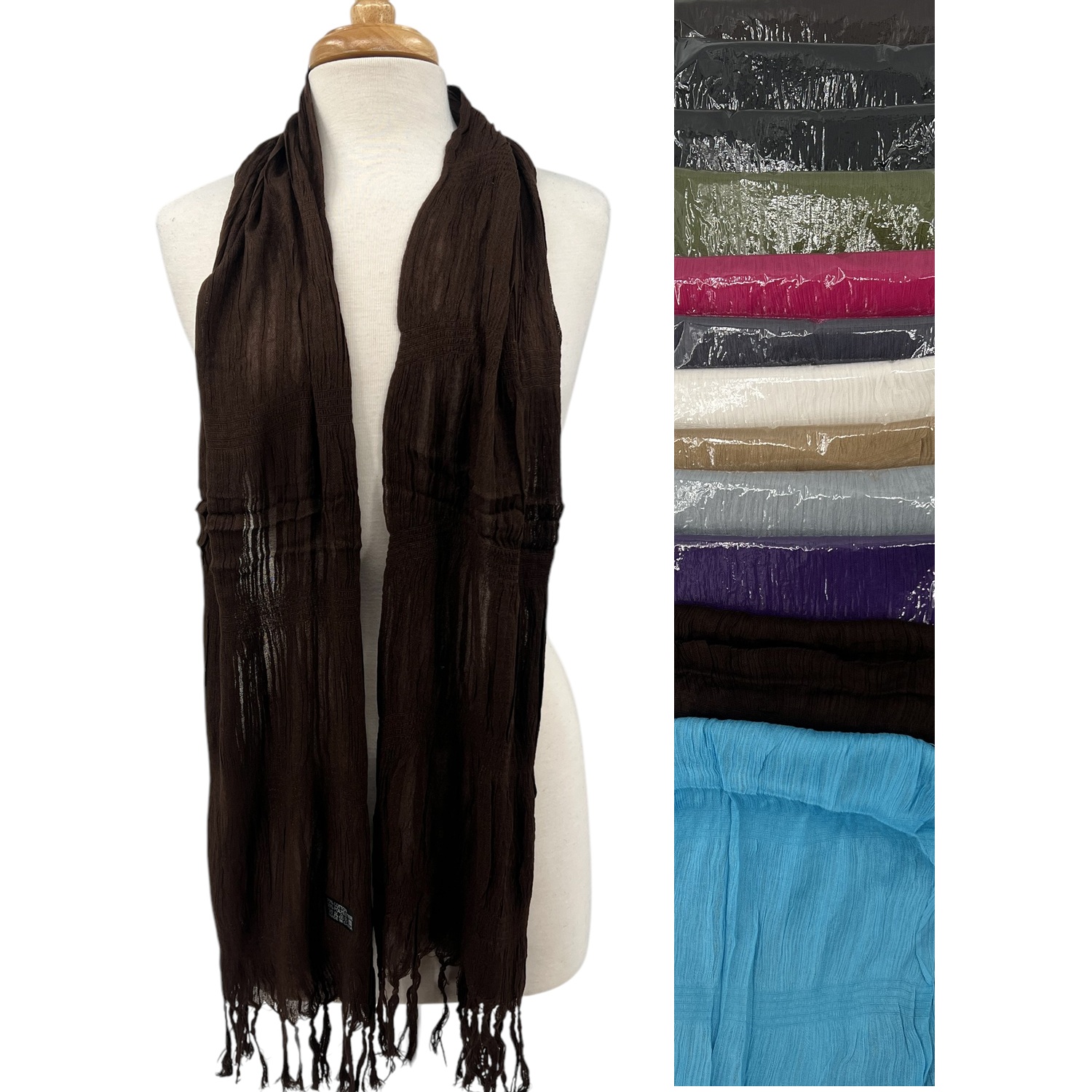 Soft Wrinkle Scarf JB151 (10 Colors, 1doz)