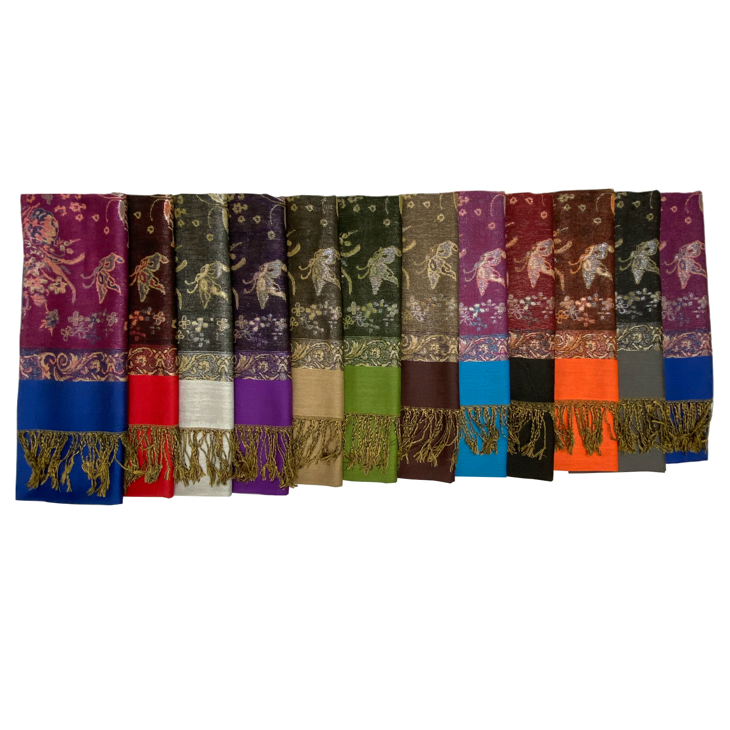 BUTTERFLY METALLIC PASHMINA JB477 (11 COLORS, 1Doz)