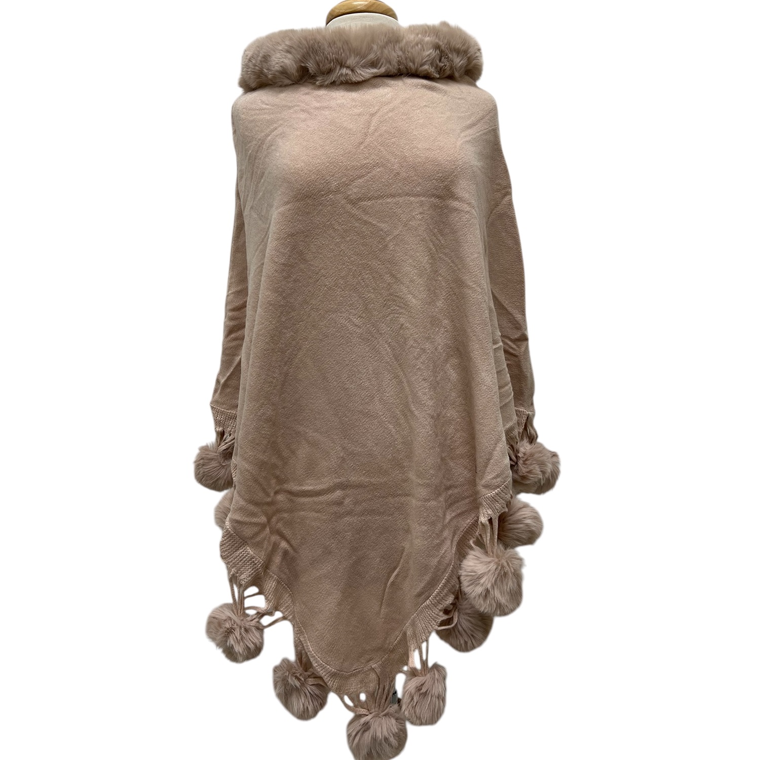 Faux Fur Poncho Cape NYJB-604 Pink