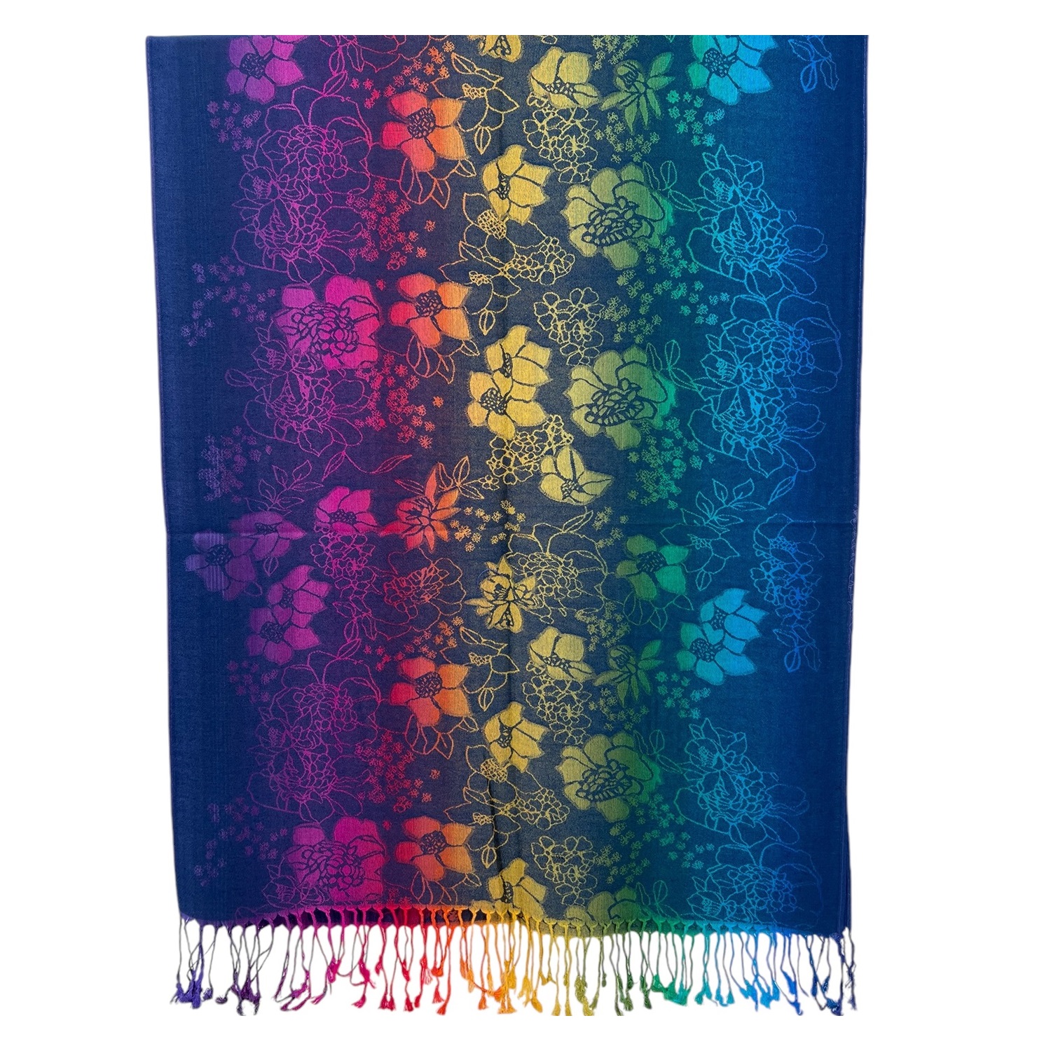 Rainbow Floral Pattern Pashmina SF23156 (12 Colors, 1DZ)