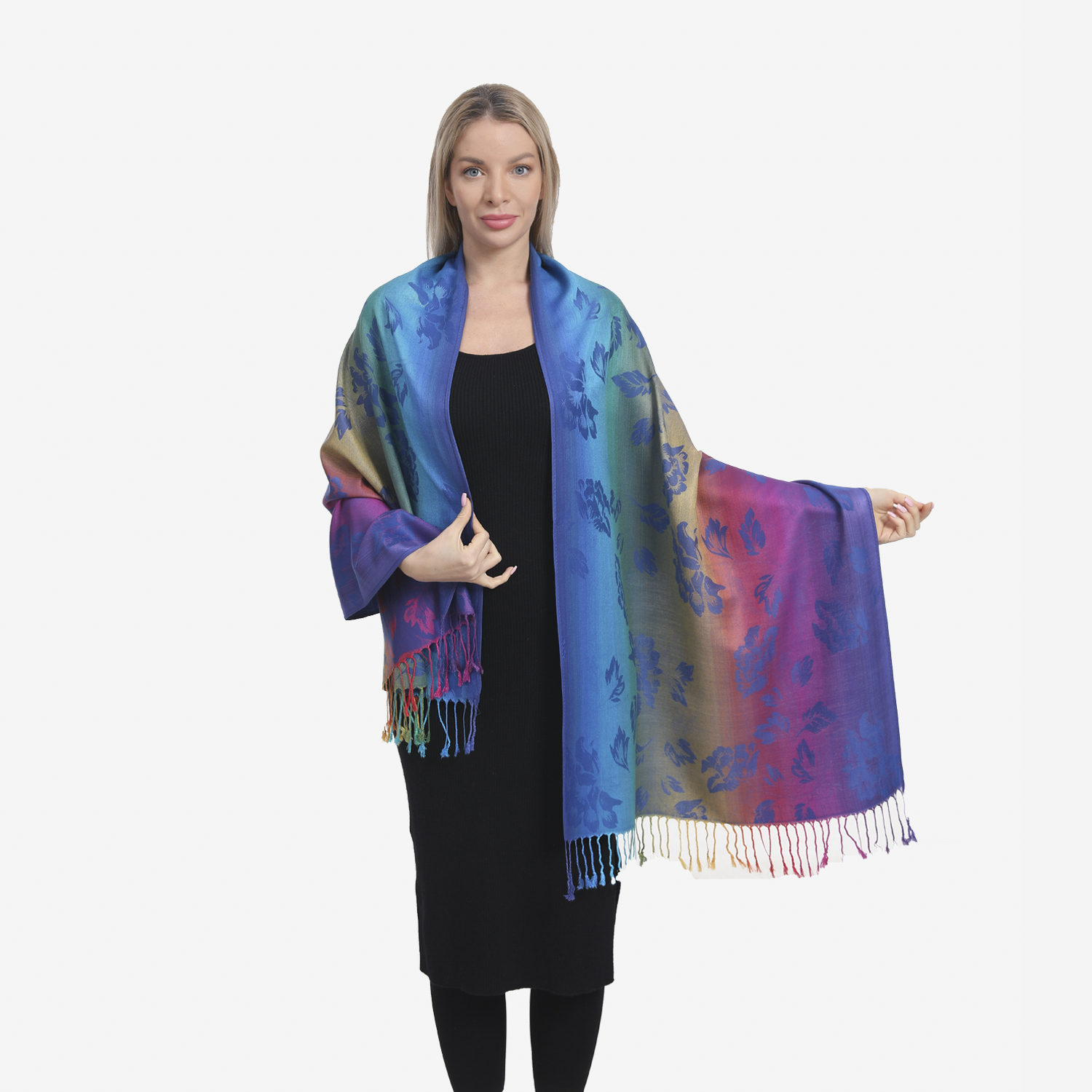 Rainbow Floral Patter Pashmina SF23154 (12 colors, 1DZ)