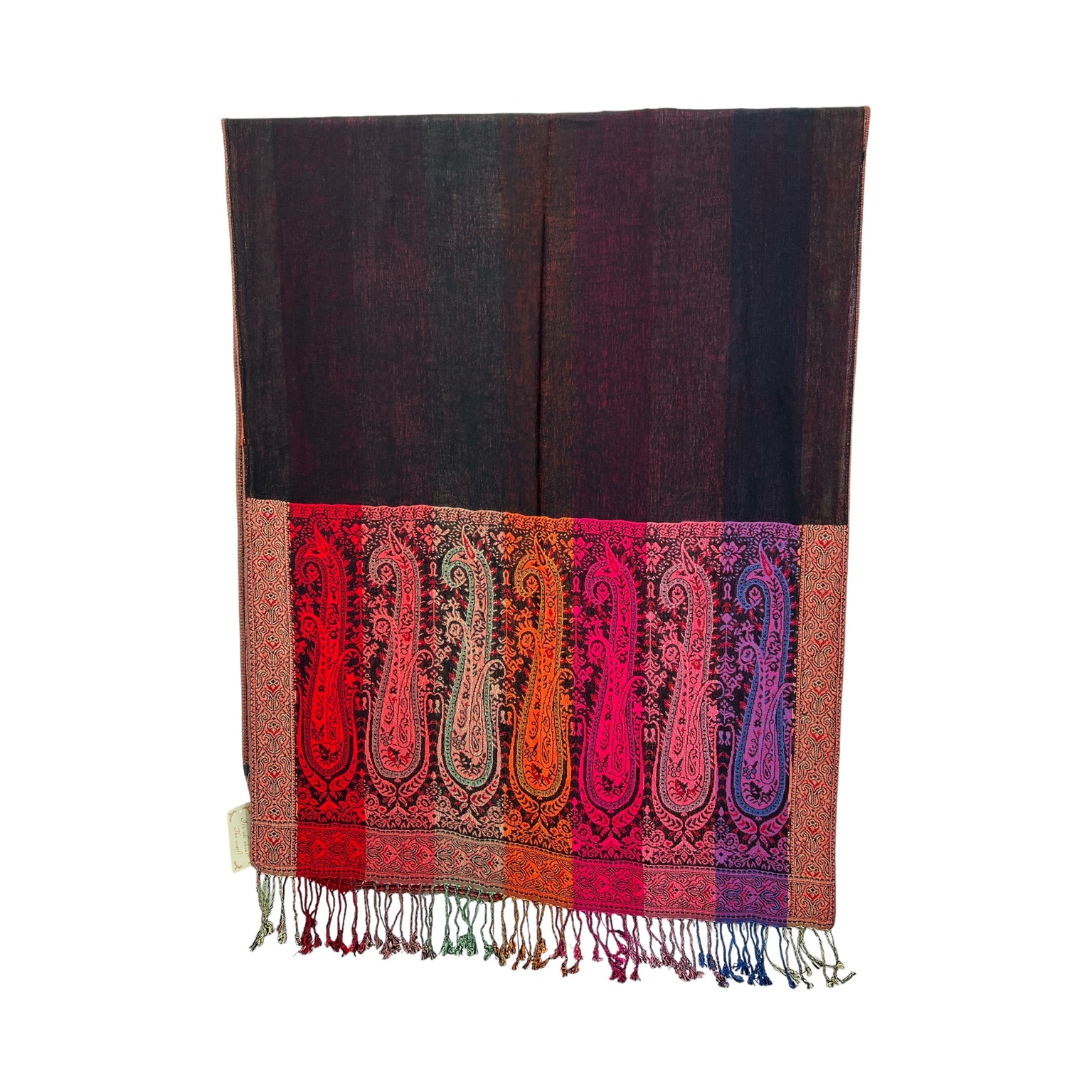 SF24113 Stripe Colorful Paisley Pashmina ( 12 COLORS, 1DZ)