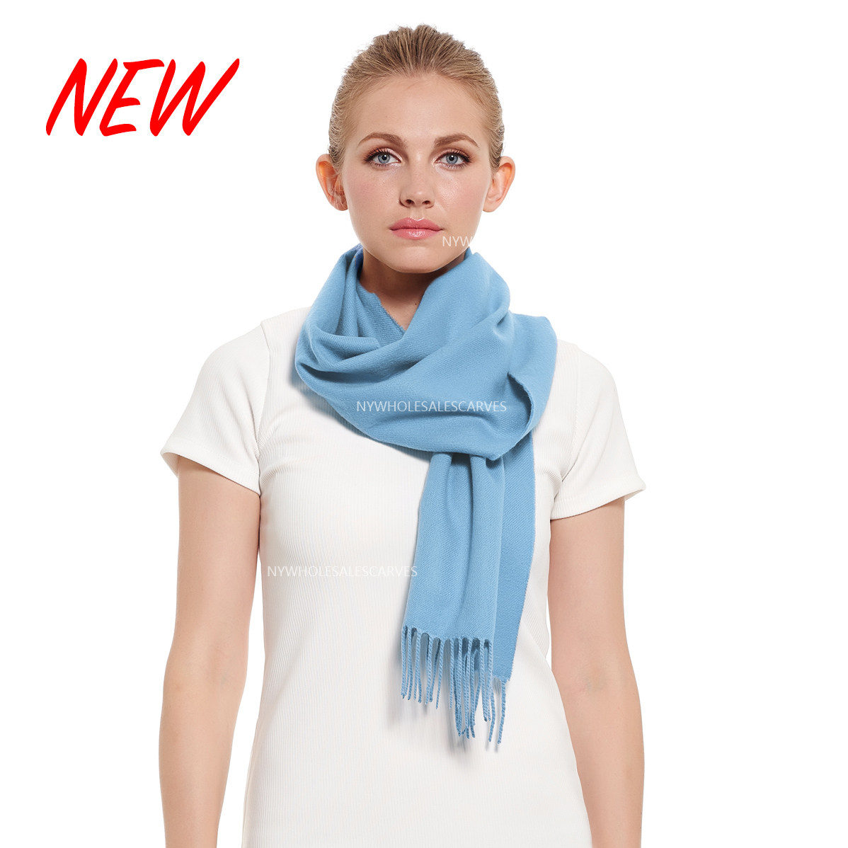 Cashmere Feel Scarf #YZ19-33 Cornflower