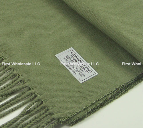 Cashmere Feel Scarf Color:Dark OliveGreen 19-49