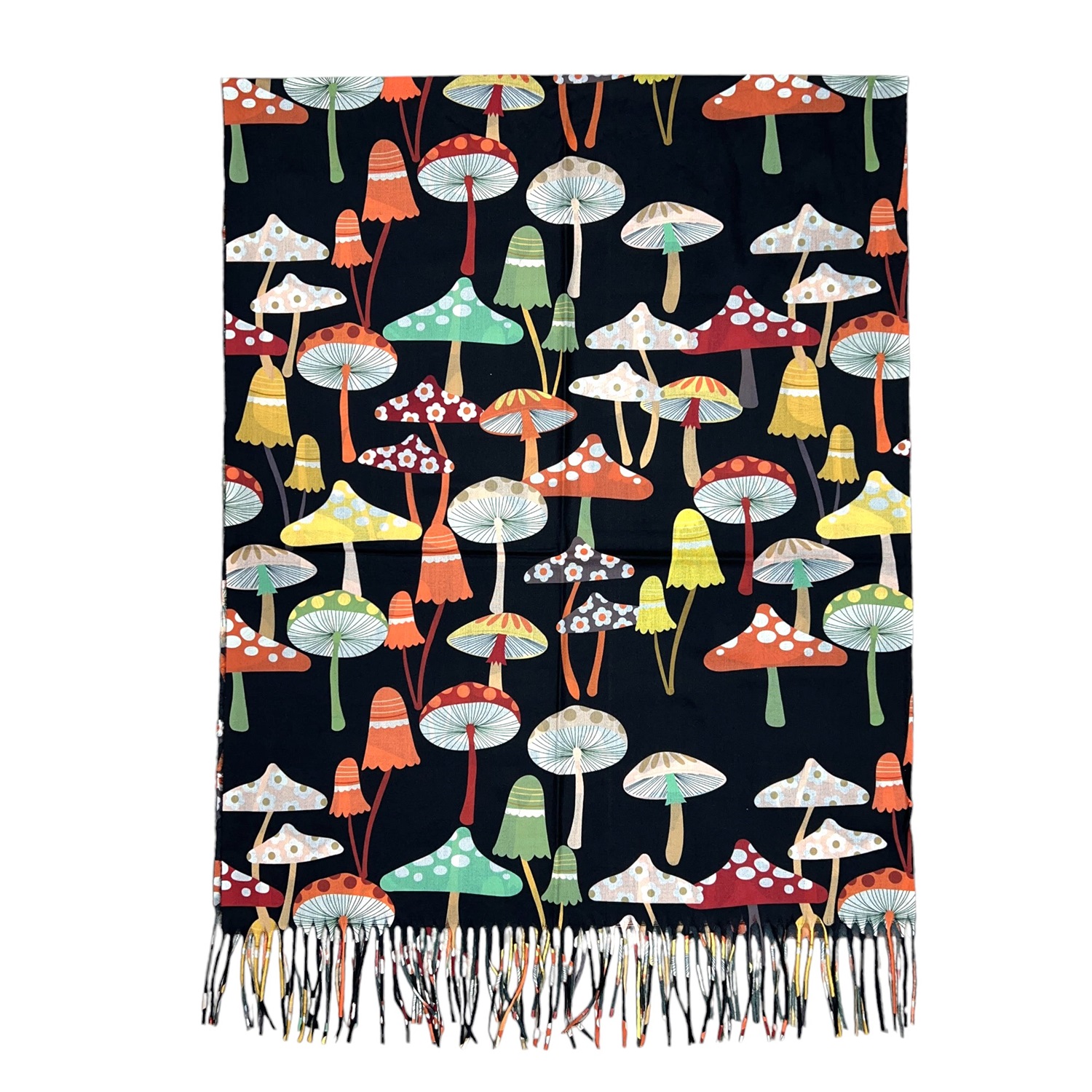 Forest Mushrooms Print Shawl SF240127