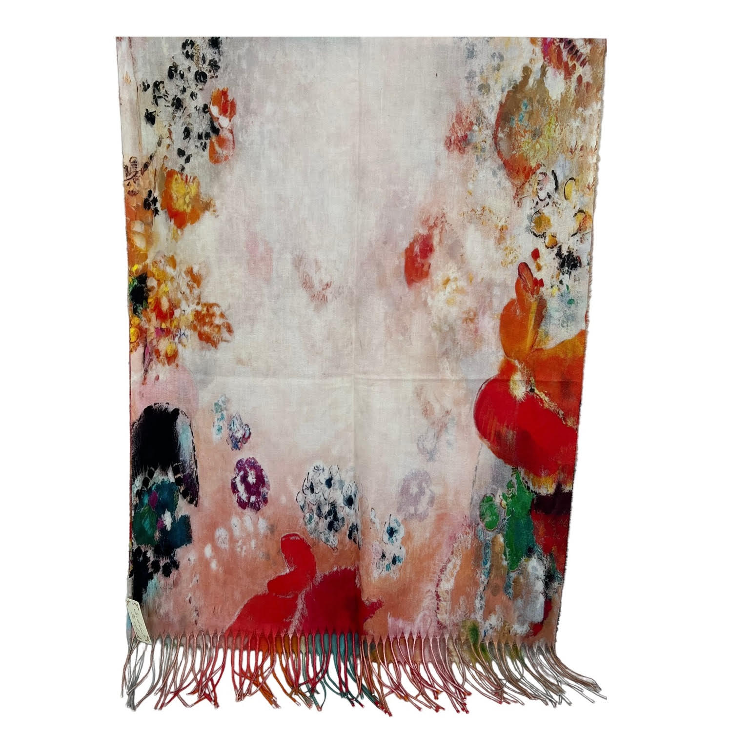 Museum Art Print Shawl SF24112:Pink Abstract Oil Paint