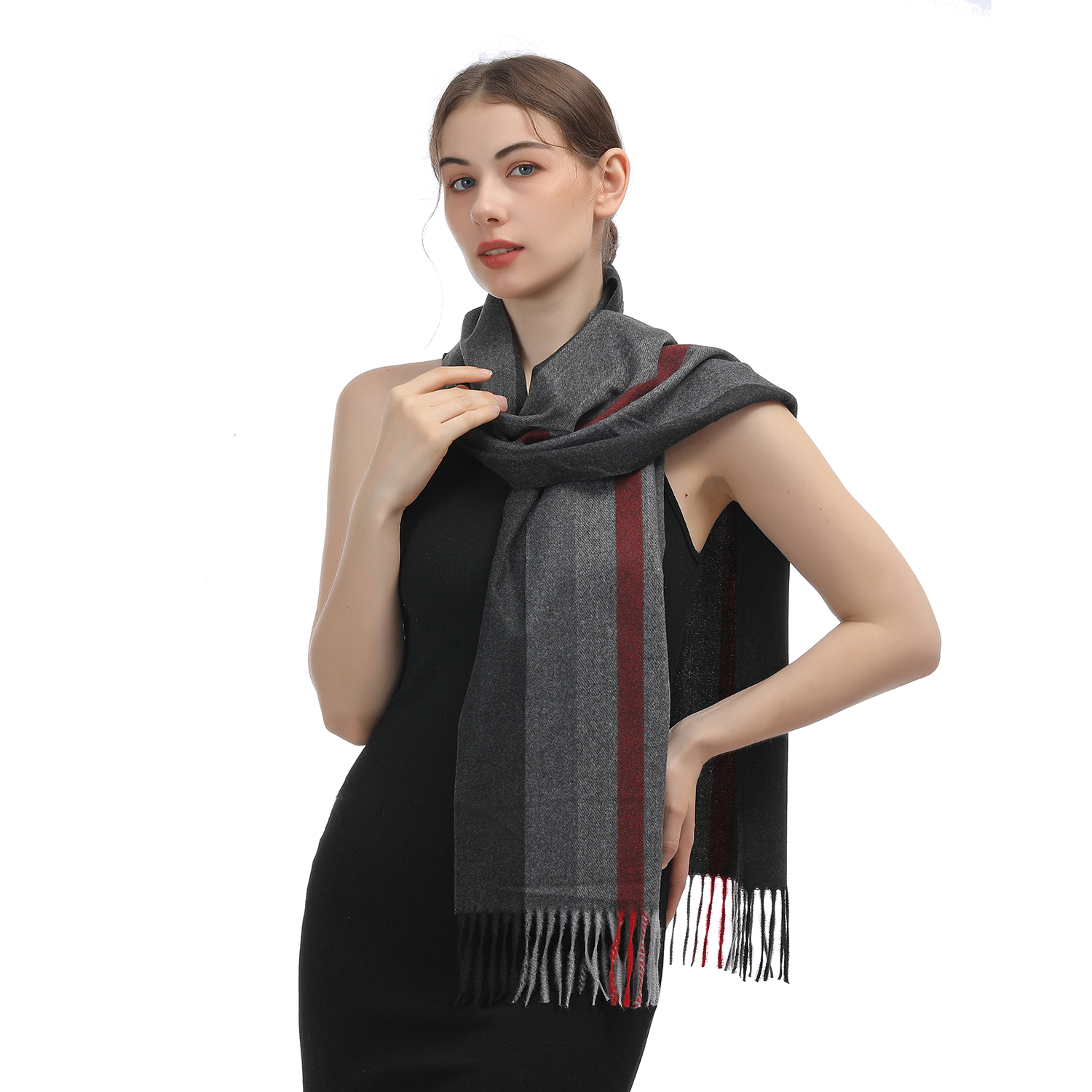 Cashmere Feel Scarf SW-40:Classic Grey