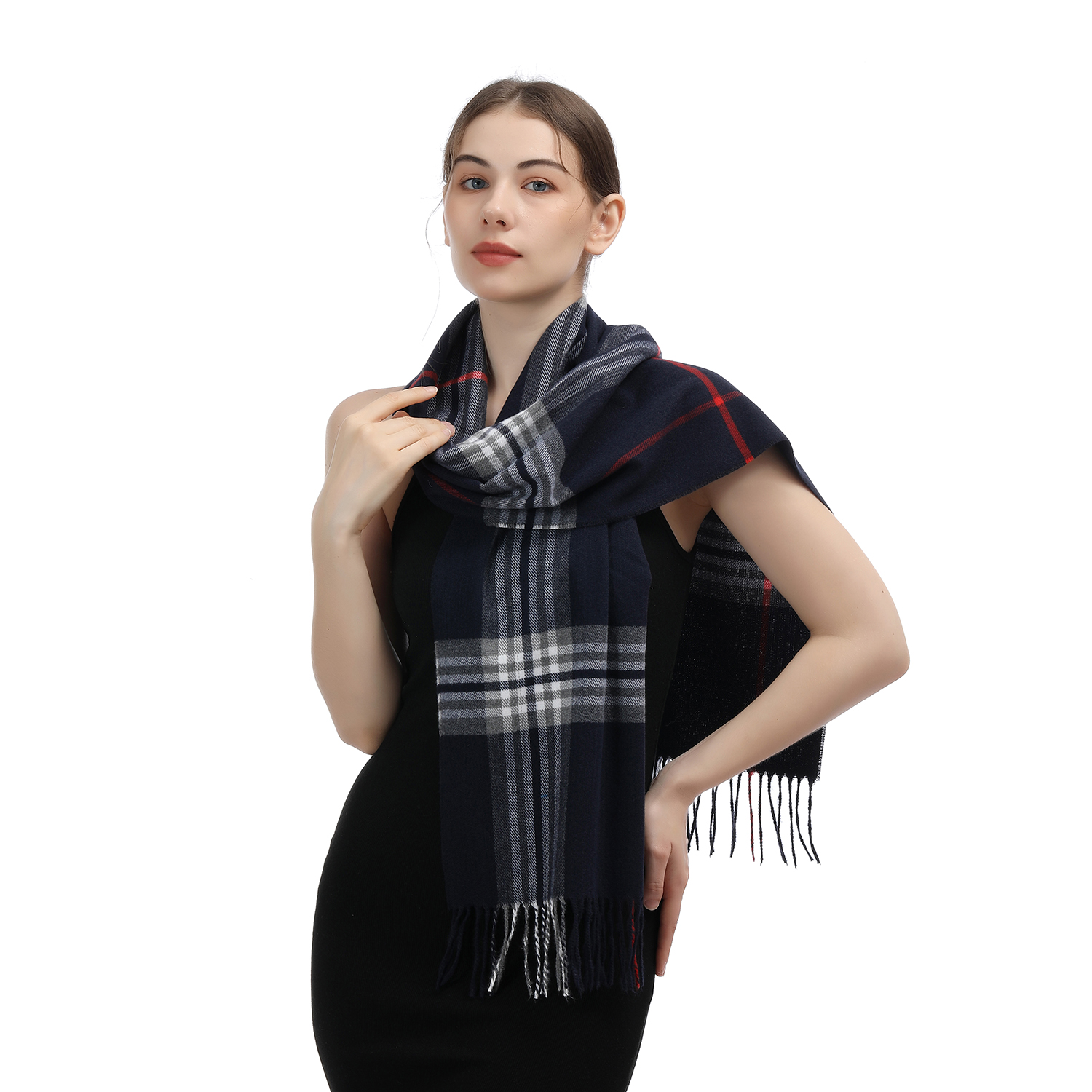 Cashmere Feel Scarf SW-43:Classic Navy