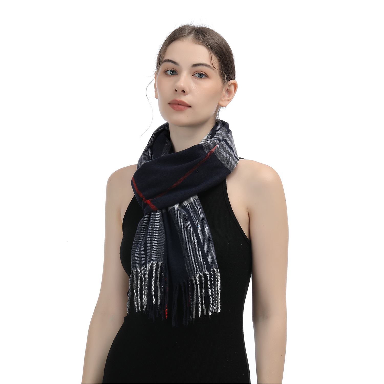 Cashmere Feel Scarf SW-43:Classic Navy