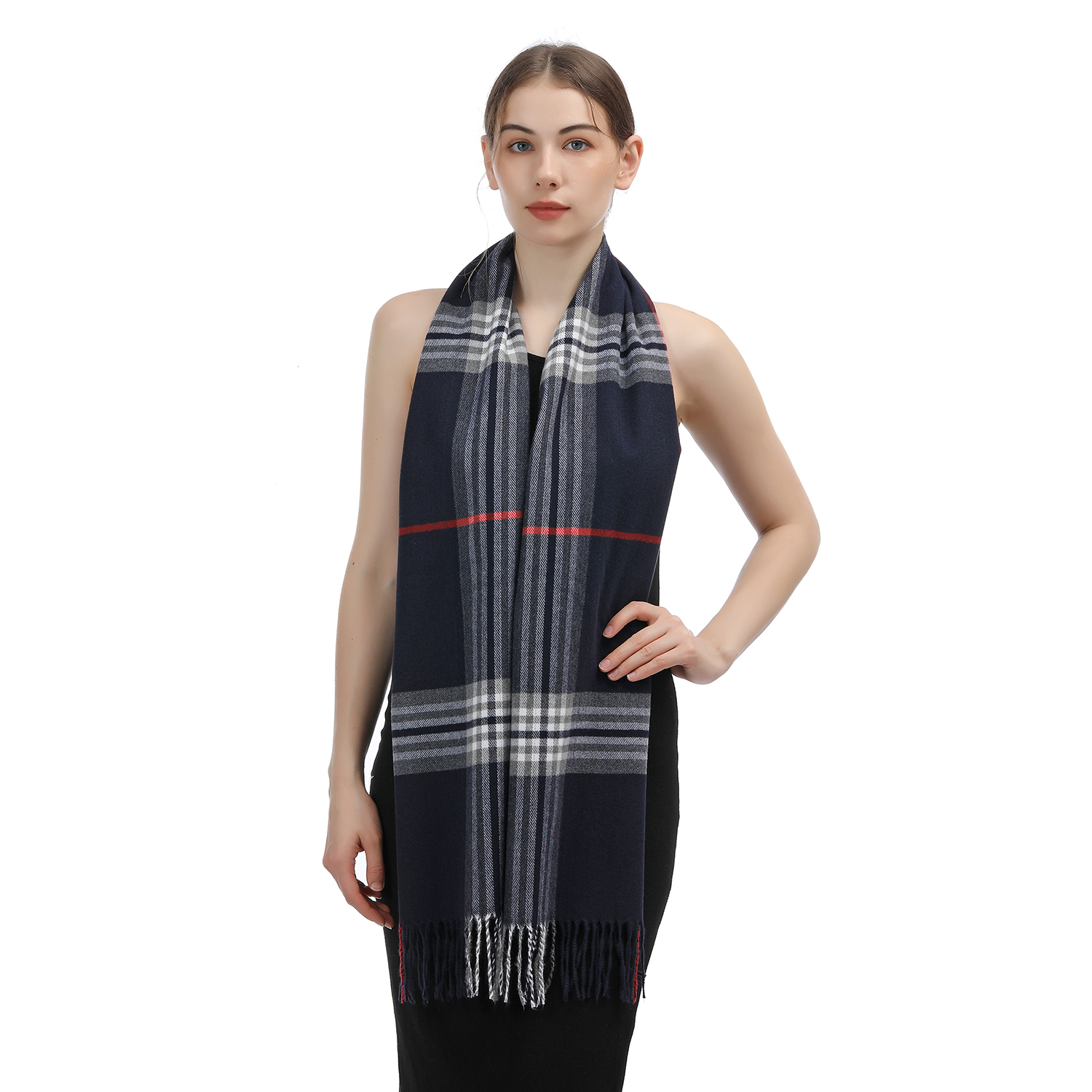 Cashmere Feel Scarf SW-43:Classic Navy