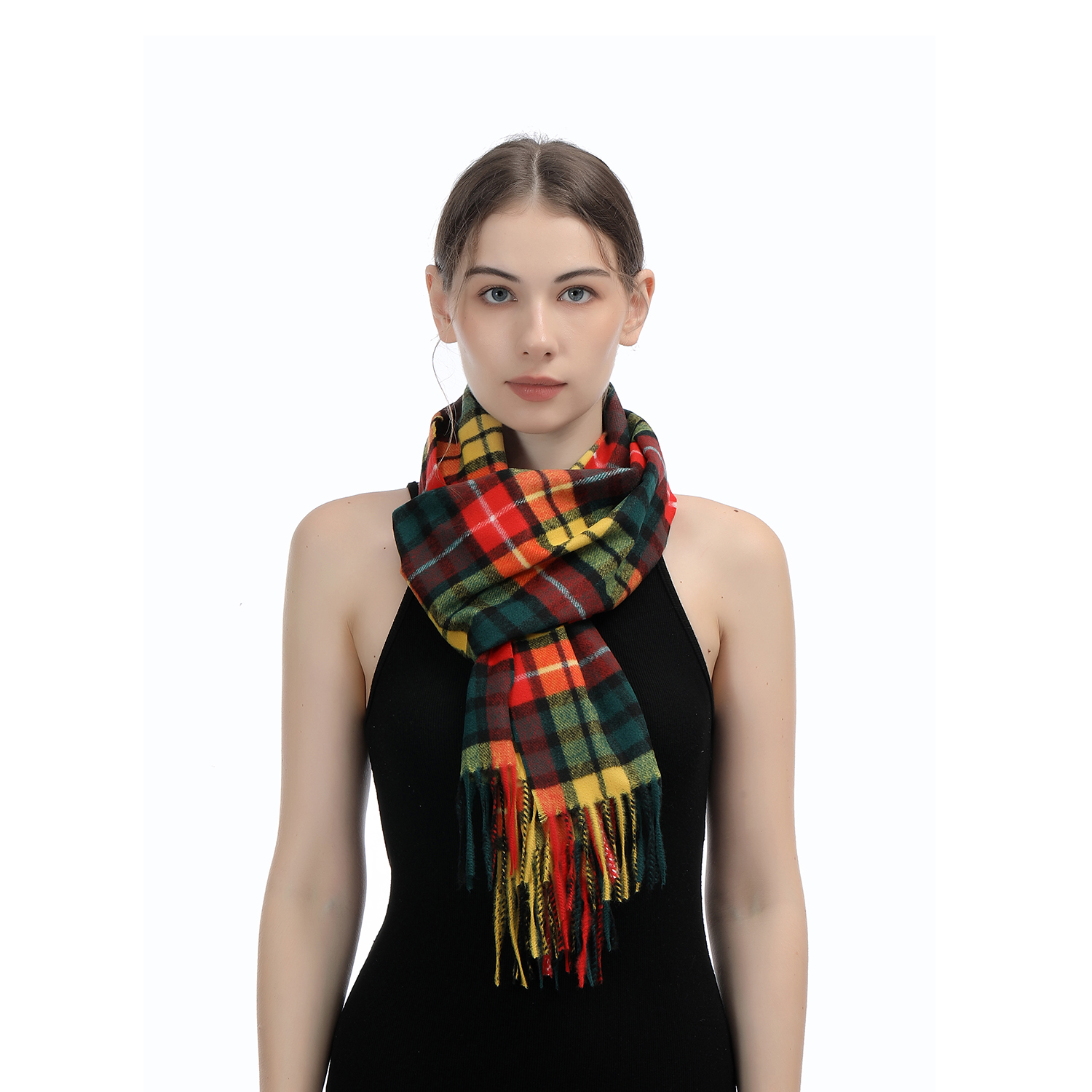 Cashmere Feel Scarf SW-47:Multi Plaid